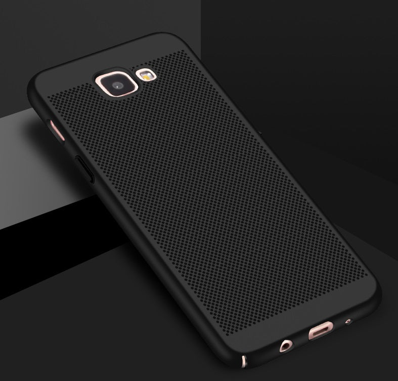 Samsung Galaxy J7 Max Heat Dissipation Shockproof Plastic PC Case - Black