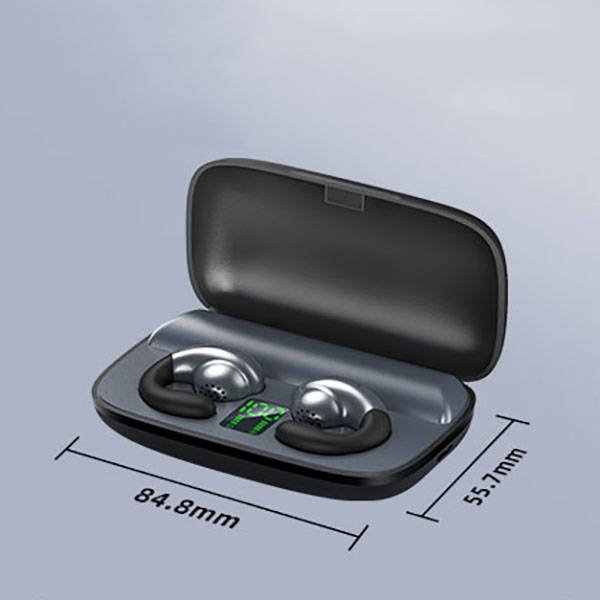 Remax TWS-17 100 Hours Long Standby Built-in 1200mAh Power Bank Function LED Display Power Silicone Ear Clip Type Non-Inductive Earbuds
