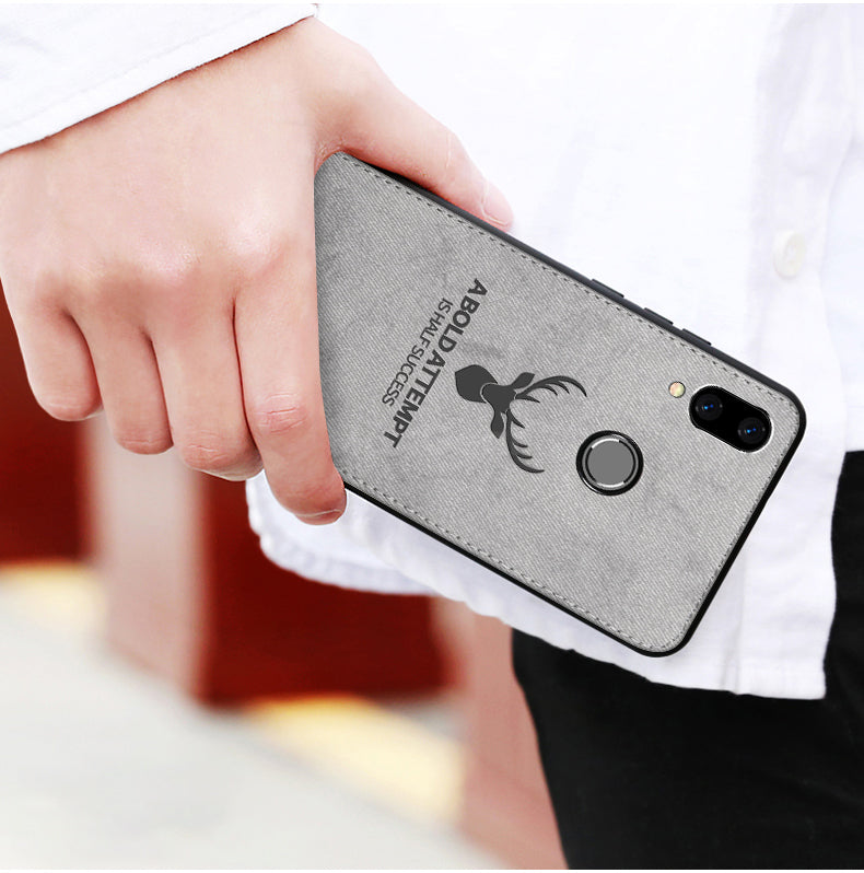 Huawei Nova 3i Leather Pattern Fabric Cover - Grey