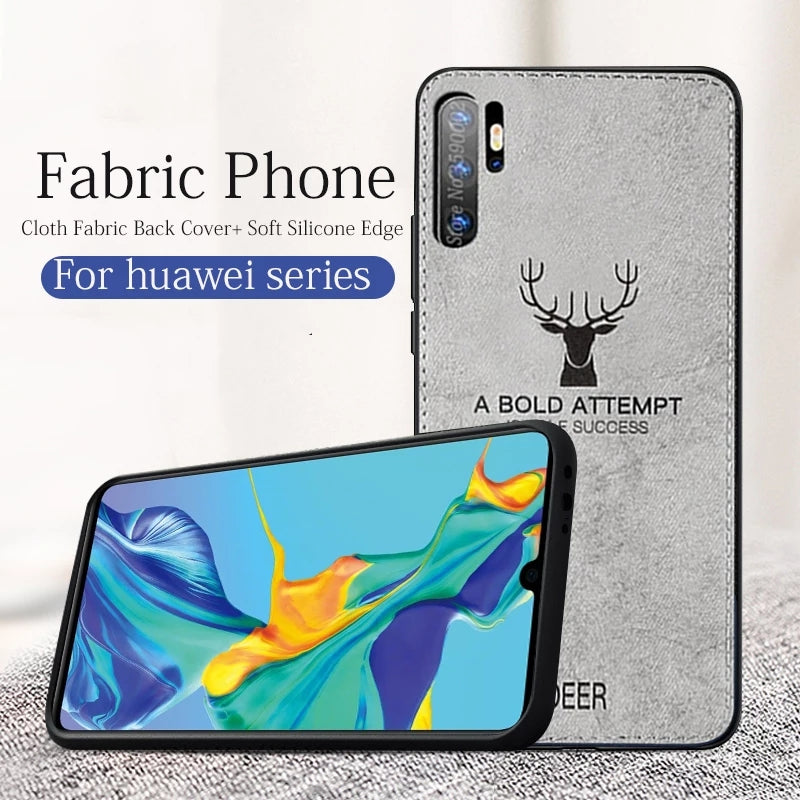Huawei P30 Pro Leather Pattern Soft Fabric Cover