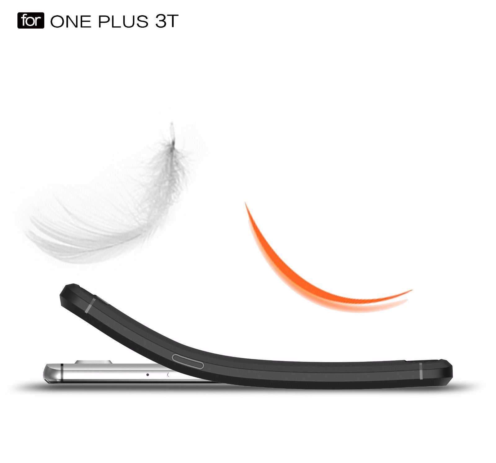 One Plus 3T Carbon Fiber Rubber Shockproof Back Cover
