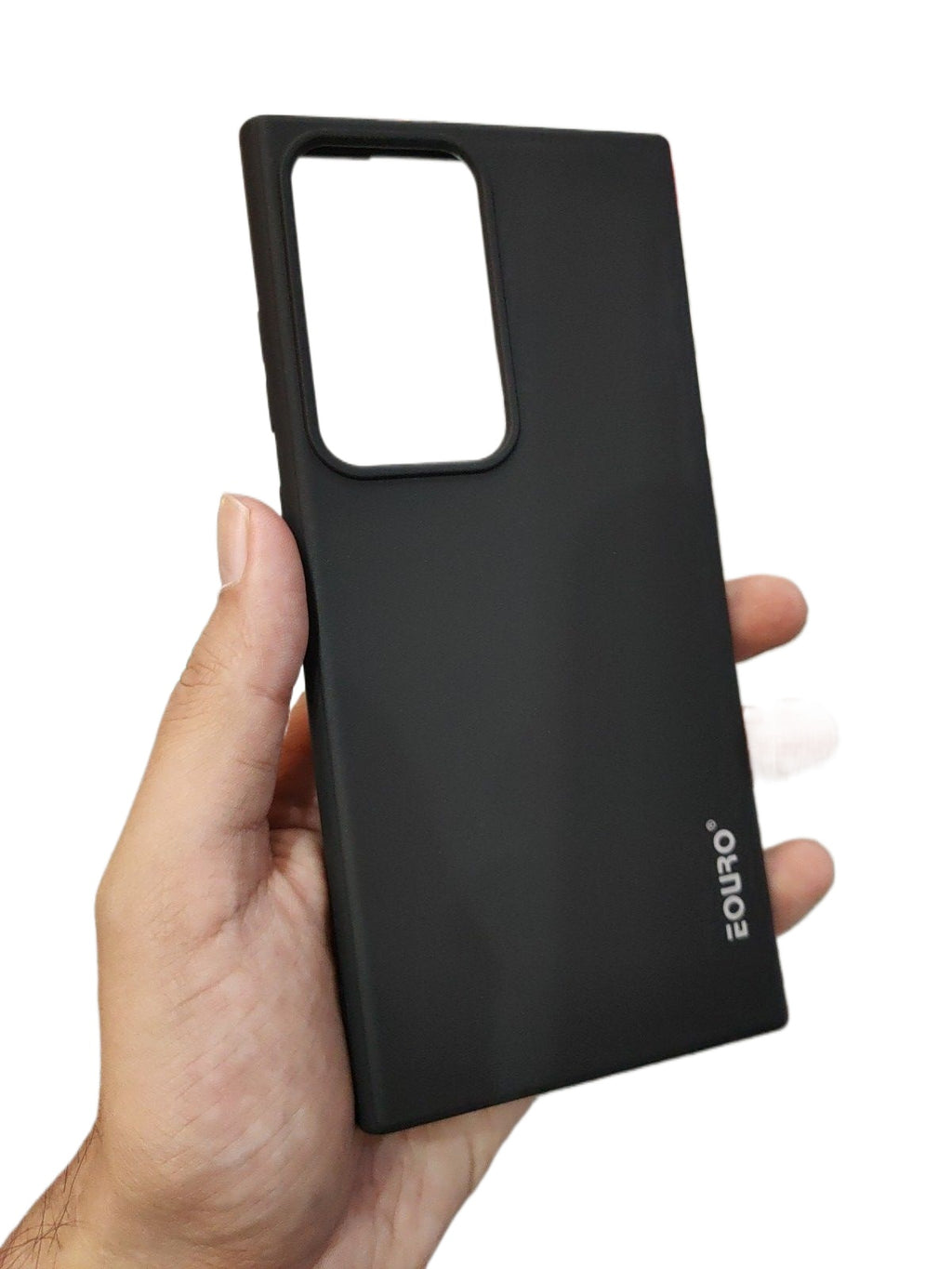 EOURO Samsung S23 Ultra Matte Black Camera Protection Silicone Case