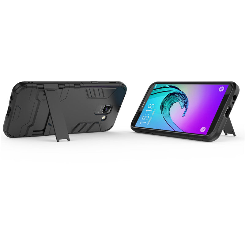 Samsung Galaxy J6 2018 Shockproof Hybrid Kickstand Back Case Cover - Black