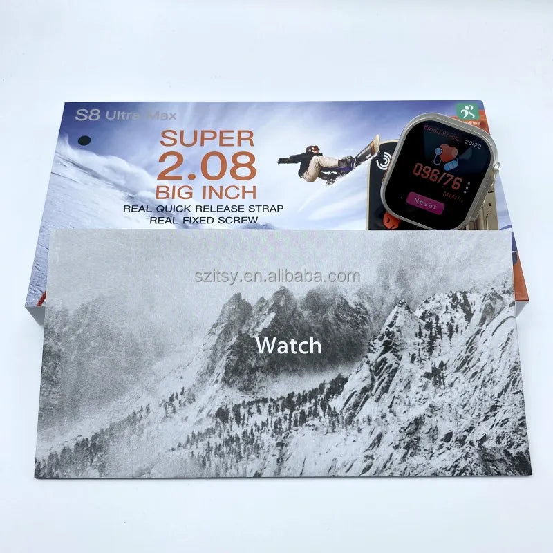 S8 Ultra Max Series 8 Smart Watch Ultra AI Voice Watch 2.08 Inch Bluetooth Call Wireless Charging Watch Orange