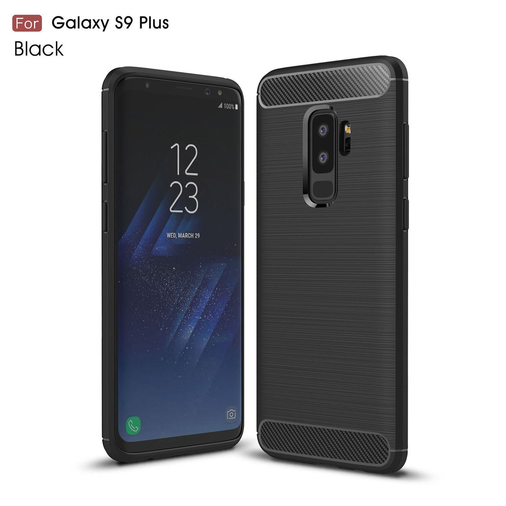 Samsung Galaxy S9 Plus Shockproof Carbon Fiber Rubber Case Cover