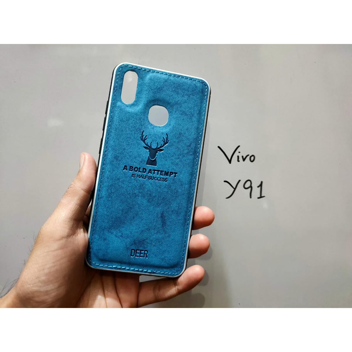 Vivo Y91 Cover Soft Fabric Rubber Back Case Cover