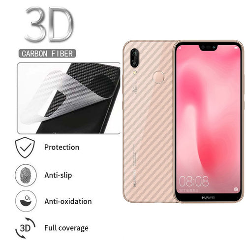 Huawei Y9 2019 Carbon Fiber Anti Scratches Back Sheet - Transparent
