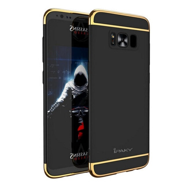 Samsung Galaxy S8 Plus Hard PC Electroplating 3 in 1 Back Cover - Black & Gold