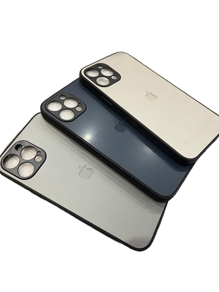 iPhone 12 Pro Max/13 Pro Max PC Acrylic Brushed Apple Logo Back Case
