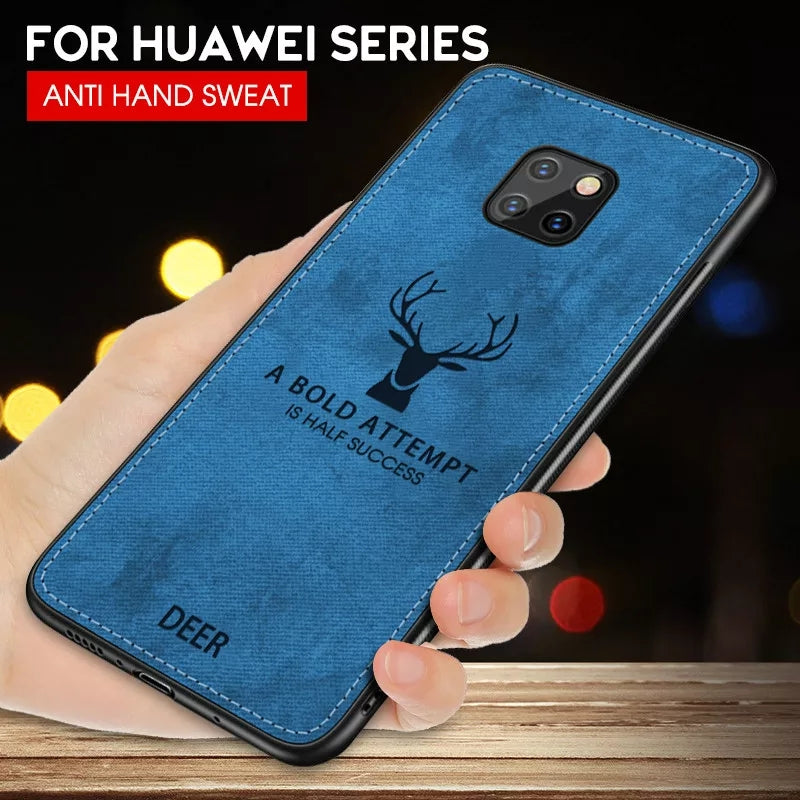 Huawei Mate 20 Pro Cover Premium Quality Soft Fabric Clothe Texture Cover