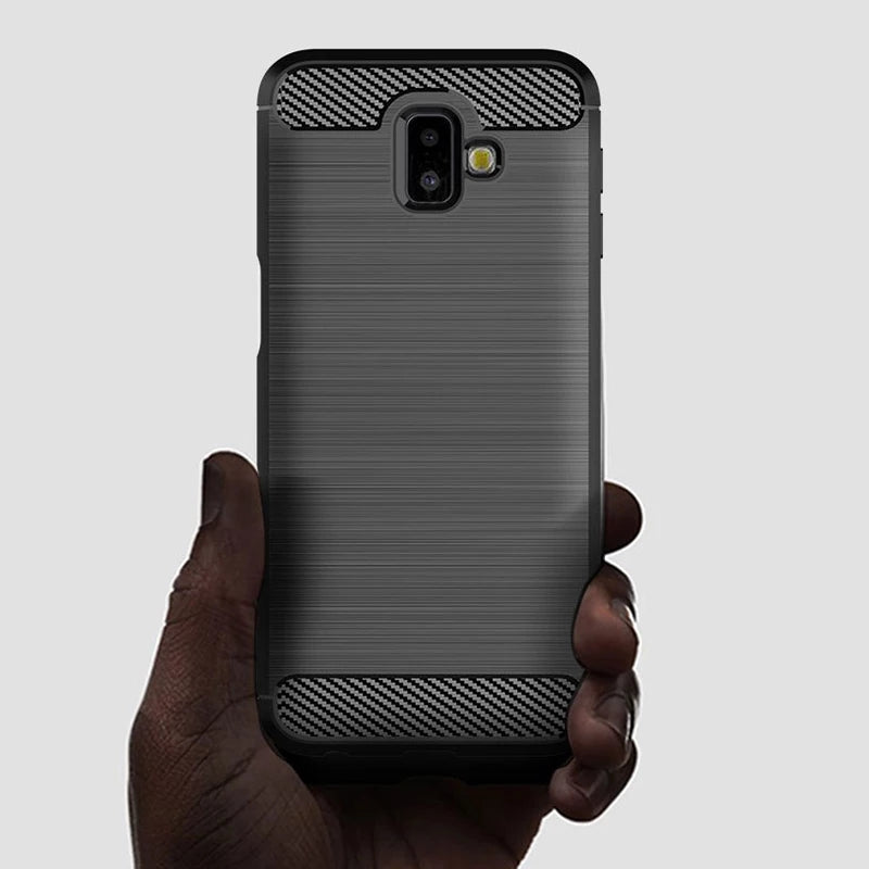 Samsung Galaxy J6 Plus Carbon Fiber Soft Rubber Back Cover