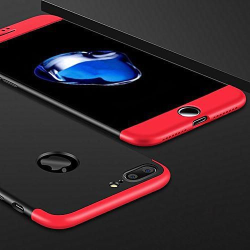 Apple iPhone 7 Plus Shockproof 3 in 1 Full Body 360 Protection Case Cover - Black & Red