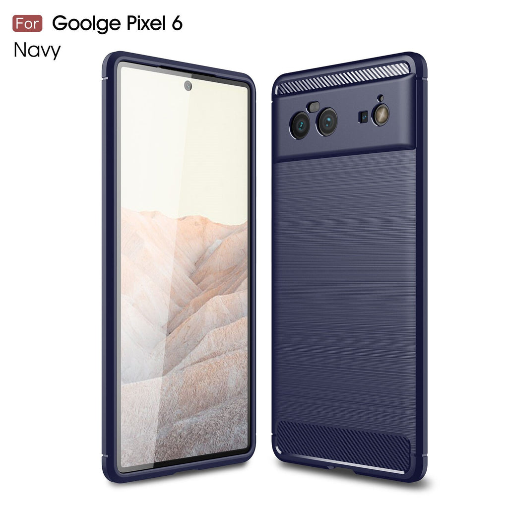 Google Pixel 6 Case Carbon Fiber Cover Bumper Rubber Silicone Case