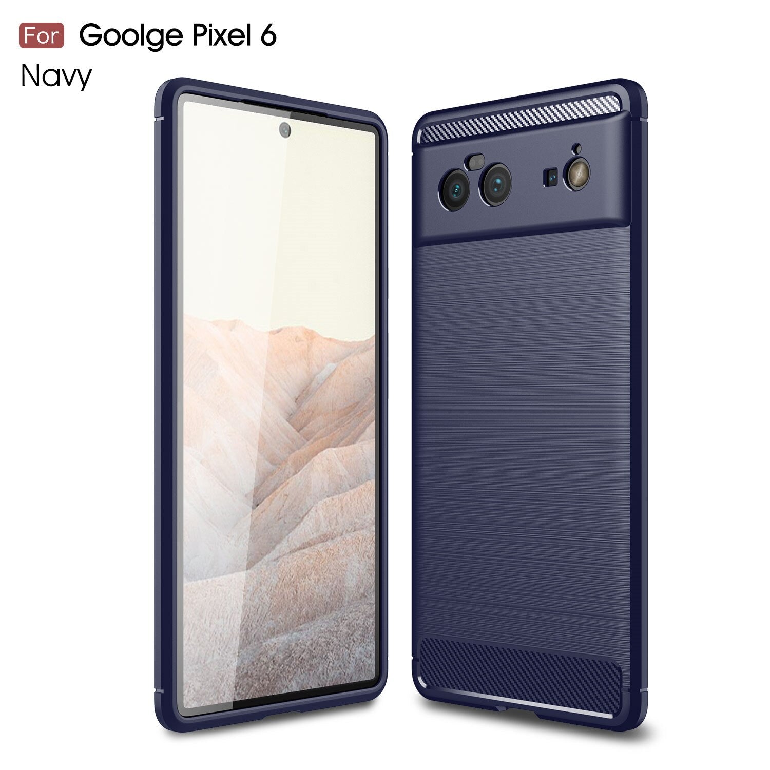 Google Pixel 6 Case Carbon Fiber Cover Bumper Rubber Silicone Case