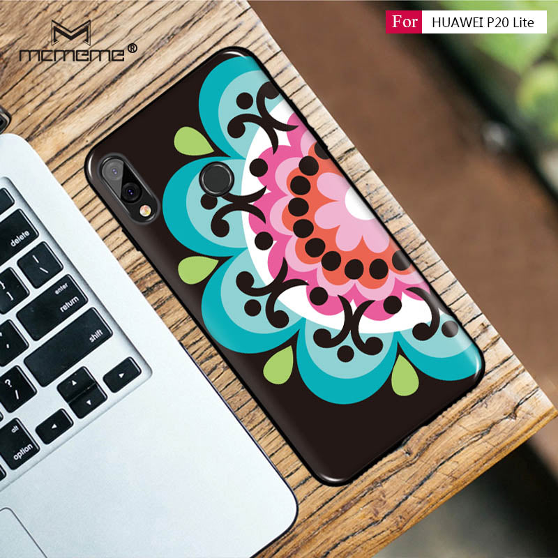 Ultra Thin Soft Flower Grid 3D TPU Case for Huawei P20 Lite