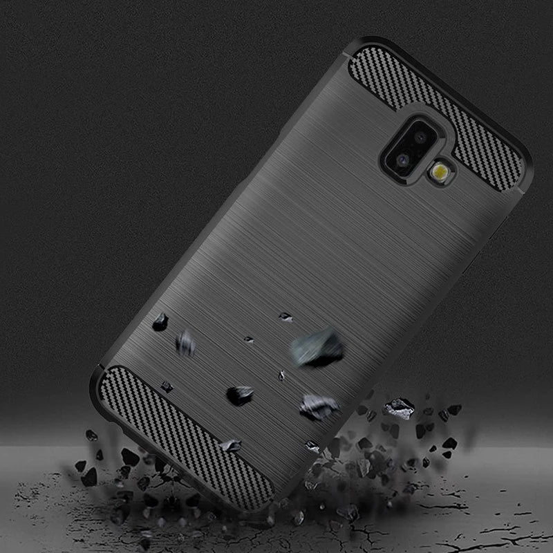 Samsung Galaxy J6 Plus Carbon Fiber Soft Rubber Back Cover