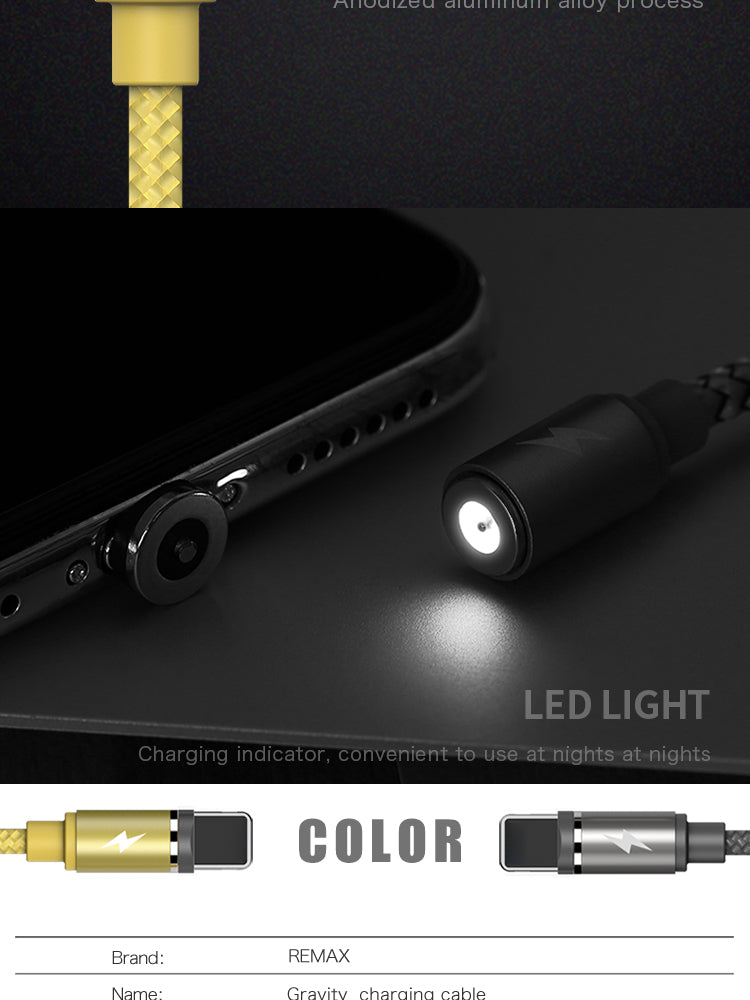 Remax Gravity Magnetic Data Cable Micro Lightning for iPhone RC-095i 