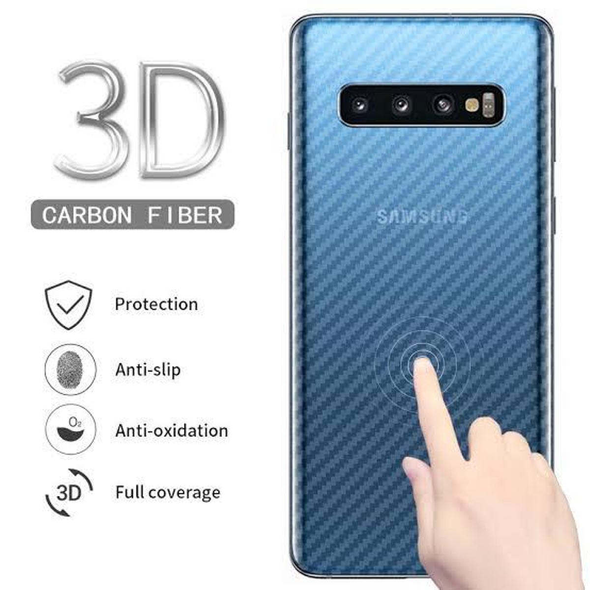 Samsung S10 Carbon Fiber Back Anti Fingerprint Sheet Skin Wrap Transparent