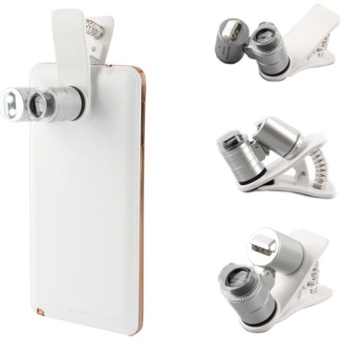 60X Zoom Mobile Phone Camera Optical LED UV Clip Magnifier Microscope Micro Lens