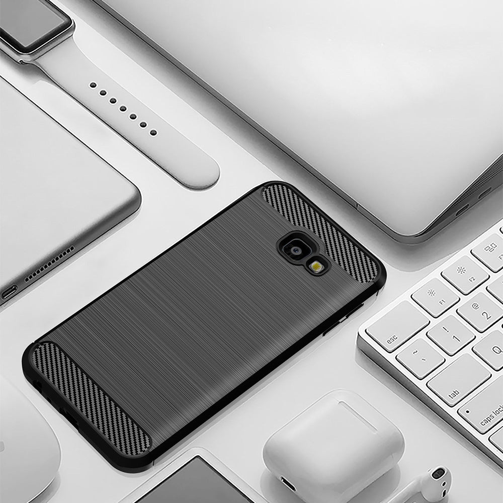 Samsung Galaxy J4 Plus Carbon Fiber Soft Rubber Back Cover