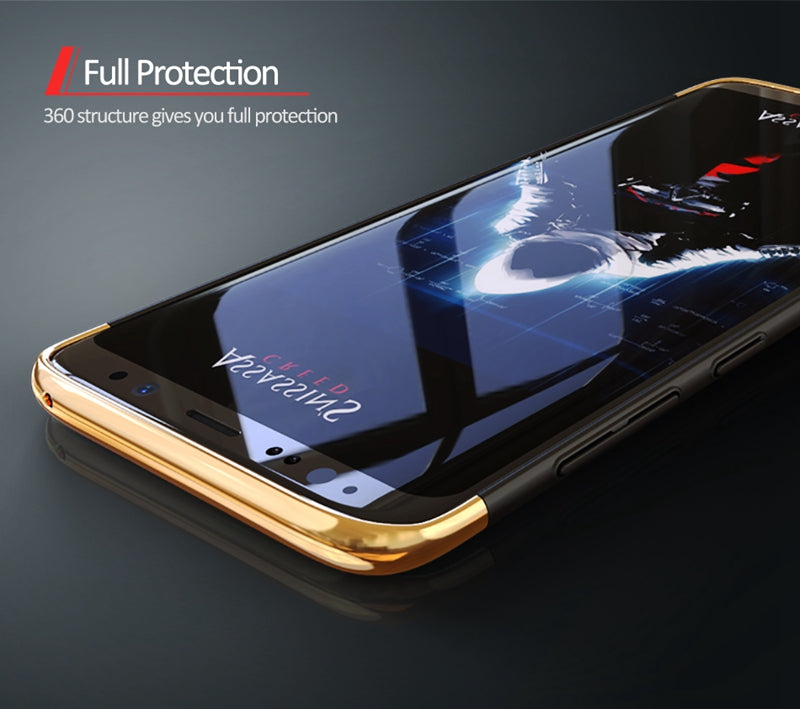 Samsung Galaxy S8 Plus Hard PC Electroplating 3 in 1 Back Cover - Black & Gold