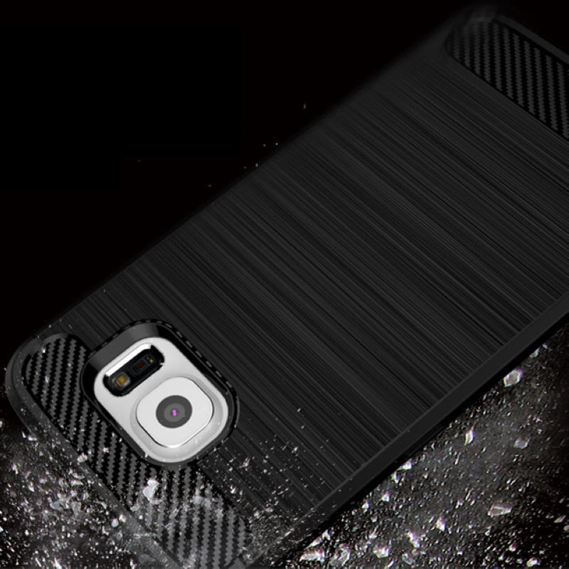 Shockproof Carbon Fiber Brushed Rubber TPU Case Cover for Samsung Galaxy S7 Edge