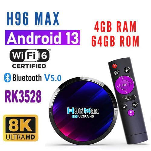 H96 MAX For Led Lcd Android TV 13.0 Version Tv Box 4GB RAM+64GB ROM