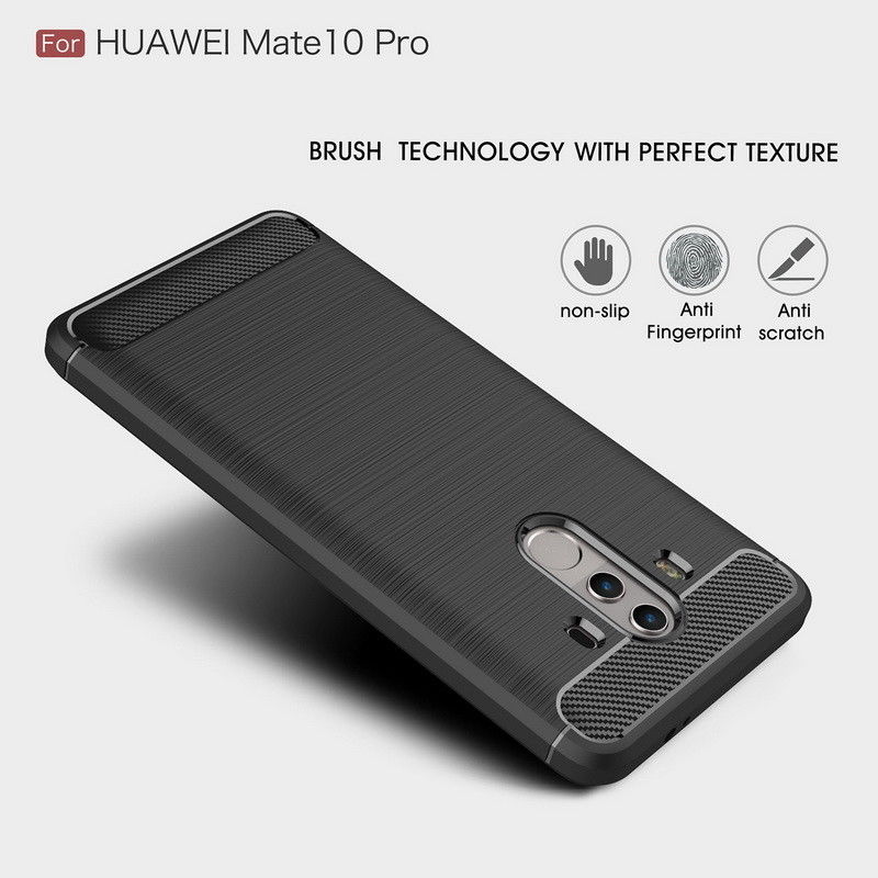 Huawei Mate 10 Pro Shockproof Carbon Fiber Rubber Case Cover