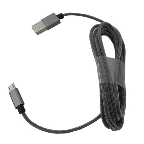Aspor A127 Nylon 2000mm Micro USB Data Cable - Grey