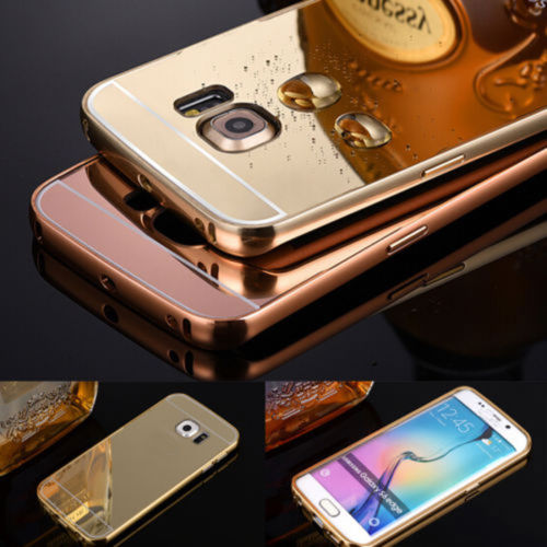 Aluminum Metal Bumper Mirror Back Skin Case Cover For Samsung Galaxy S6