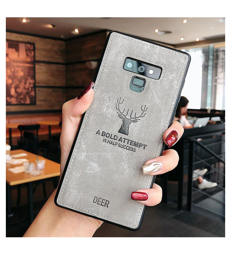 Samsung Galaxy Note 9 Vintage Leather Fabric Texture Back Cover