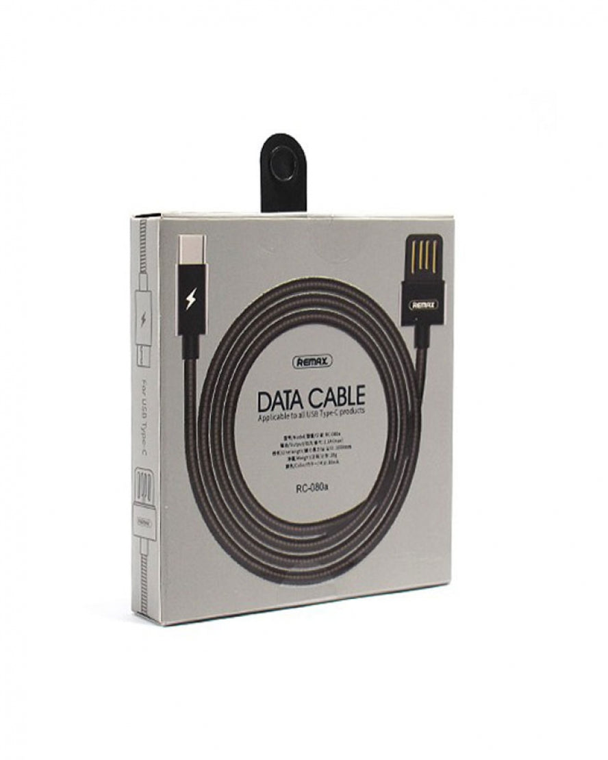 Remax RC-080a 1M USB To Type-C Data Sync Charging Cable - Black