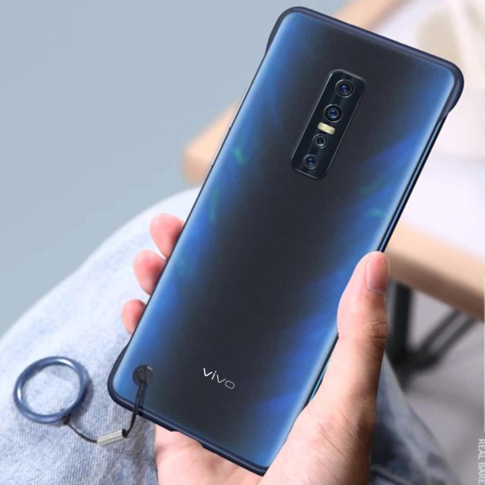 Vivo V17 Pro Cover Luxury Transparent Frameless Matt Back Cover with Finger Ring
