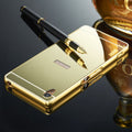 Luxury Mirror Back Cover + Metal Aluminum Frame Case For Sony Xperia Z2