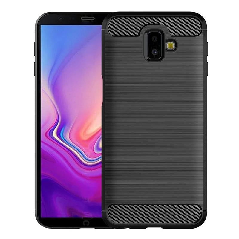 Samsung Galaxy J6 Plus Carbon Fiber Soft Rubber Back Cover