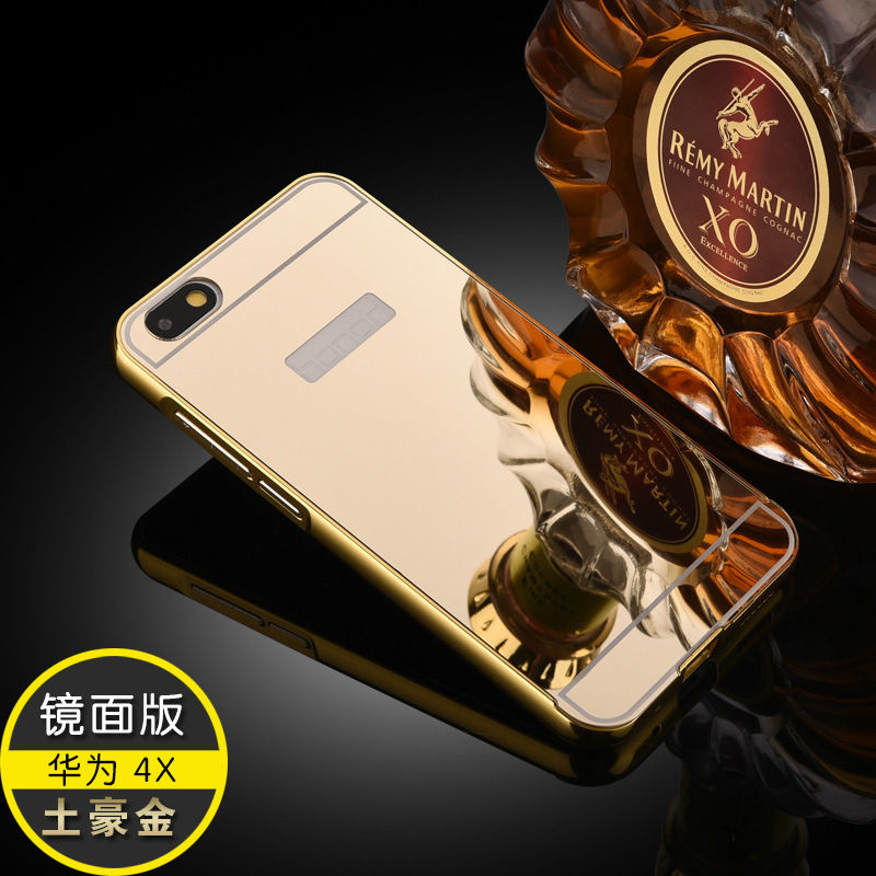 Aluminum Metal Bumper + Mirror Back Case Cover For Huawei Honor 4X