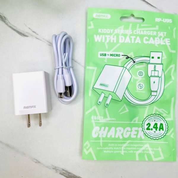 REMAX RP-U95 2.4A EU Charger Kiddy Series Charger Set with Micro USB Cable