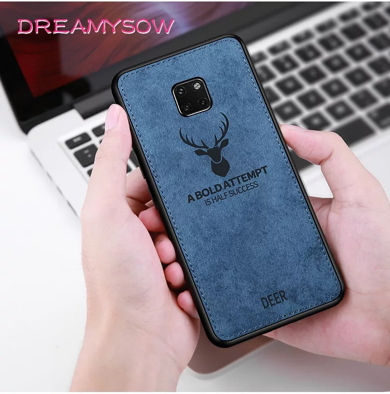 Huawei Mate 20 Pro Cover Premium Quality Soft Fabric Clothe Texture Cover