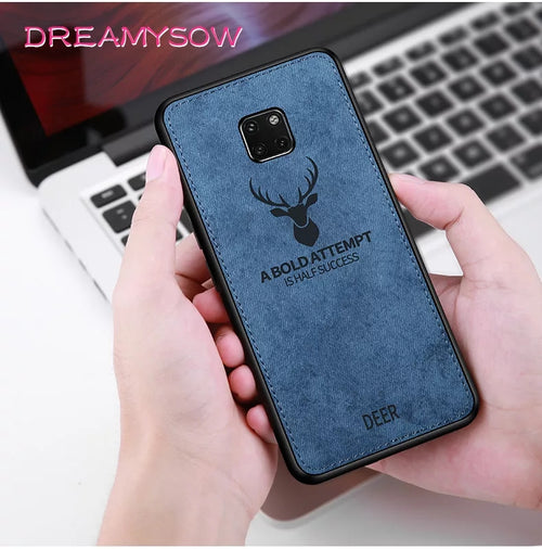Huawei Mate 20 Pro Cover Premium Quality Soft Fabric Clothe Texture Cover