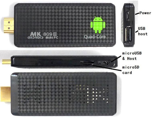 Android HDMI Dongle Quad Core TV Stick 2GB+8GB MK809III