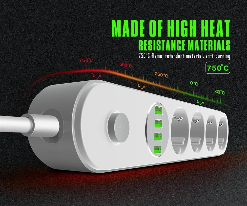 LDNIO EU Plug Power Strip 4 AC Ports 2500w Sockets With 4 Port USB Smart Charger SE-4432