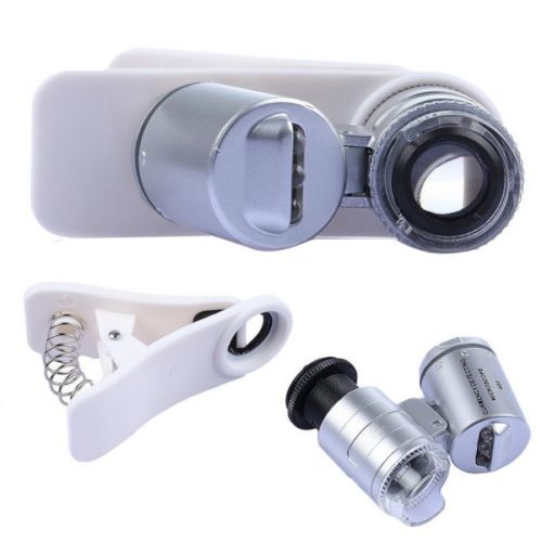 60X Zoom Mobile Phone Camera Optical LED UV Clip Magnifier Microscope Micro Lens