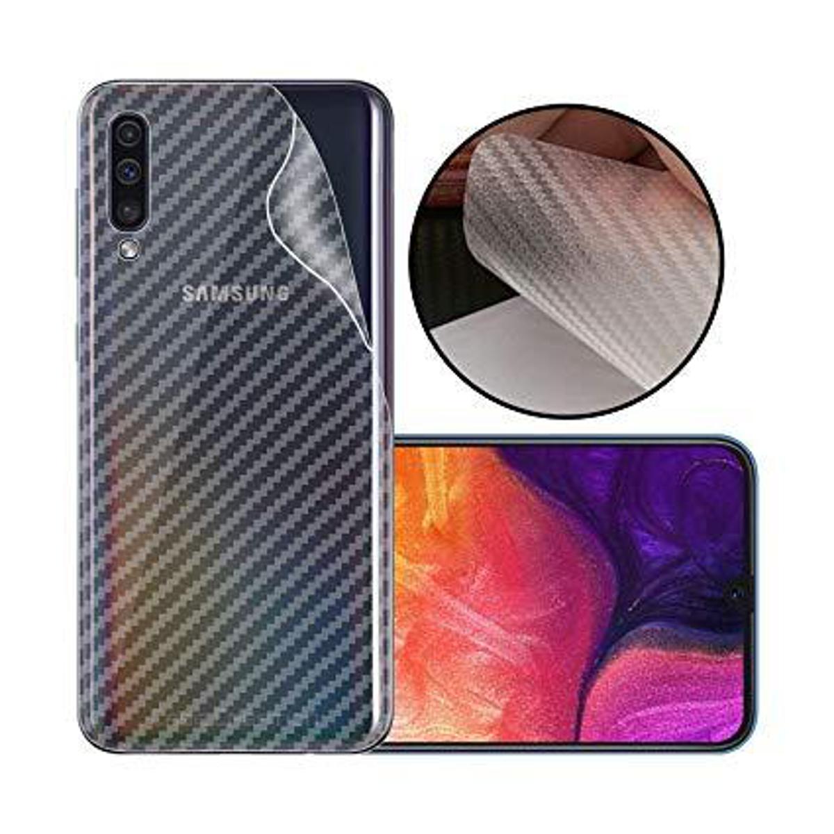 Samsung A50 Carbon Fiber Back Anti Fingerprint Sheet Skin Wrap Transparent