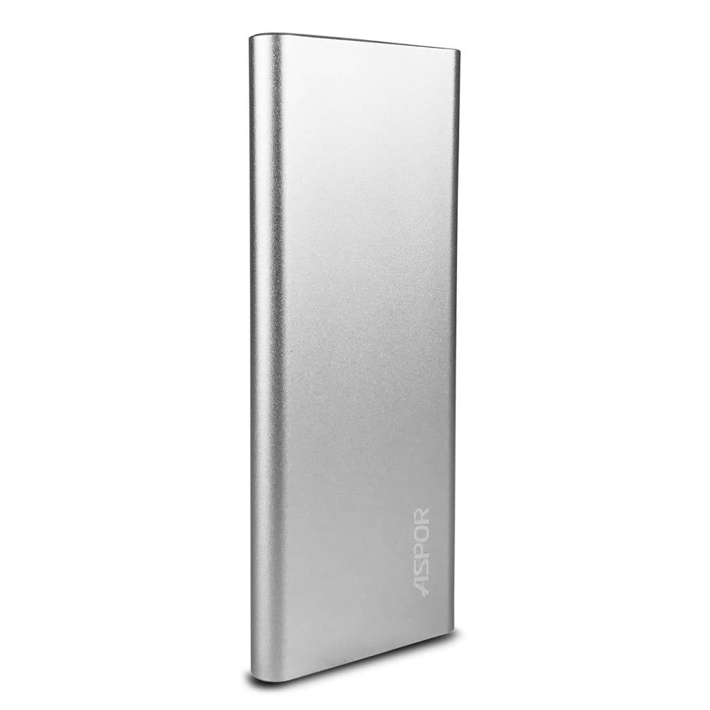 Aspor Air 10000mAh UltraThin Polymer Smart Power Bank with USB & LED Light A383