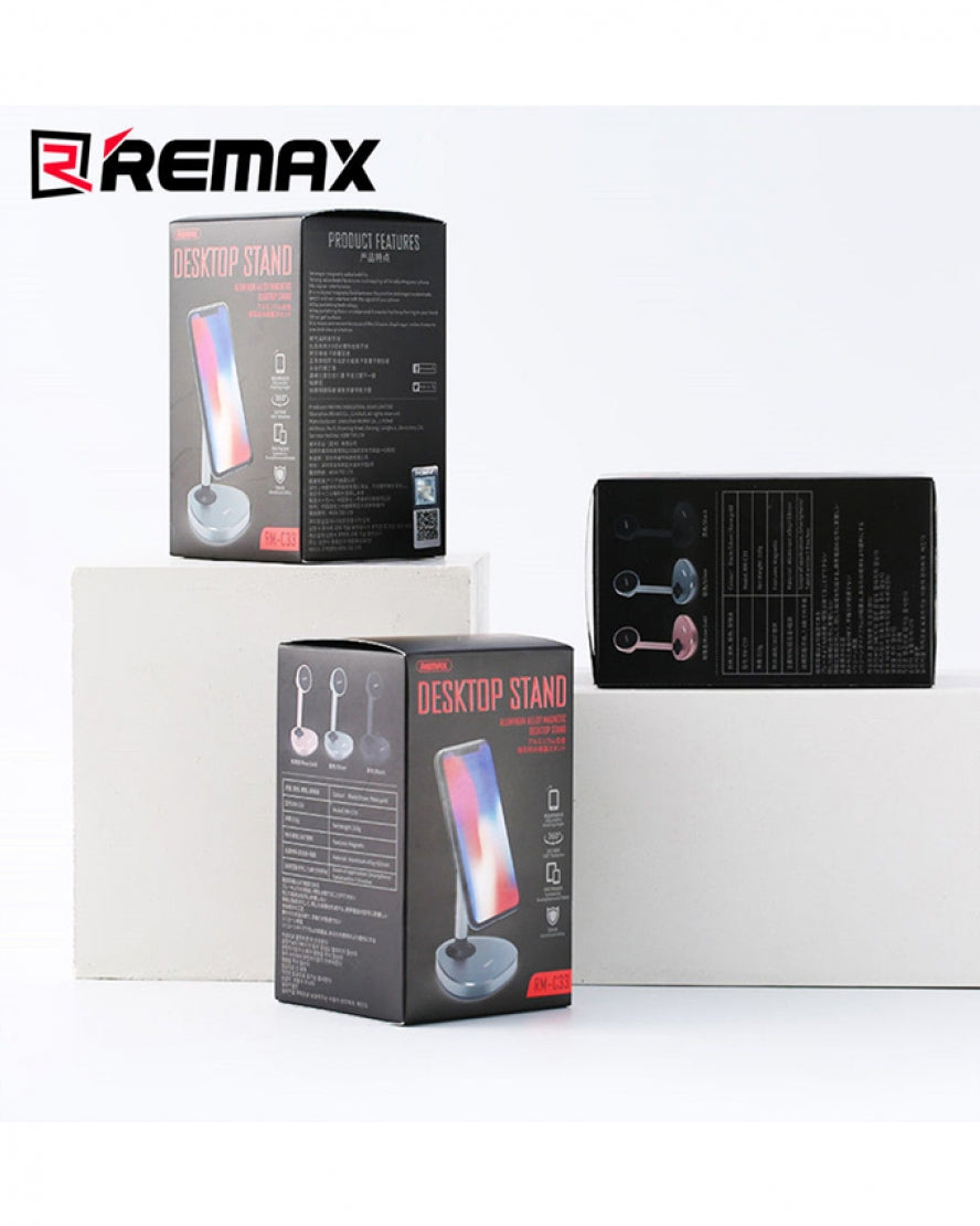 Remax Desktop Phone Holder RM-C33 Universal Magnetic 360° Rotating Phone Mount Stand - Black