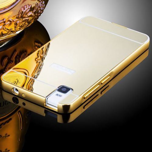 Aluminum Metal Bumper plus Mirror PC Back Case For Huawei Honor ShotX / 7i