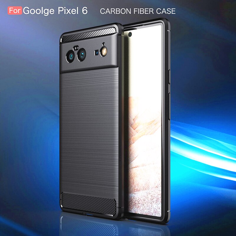 Google Pixel 6 Case Carbon Fiber Cover Bumper Rubber Silicone Case