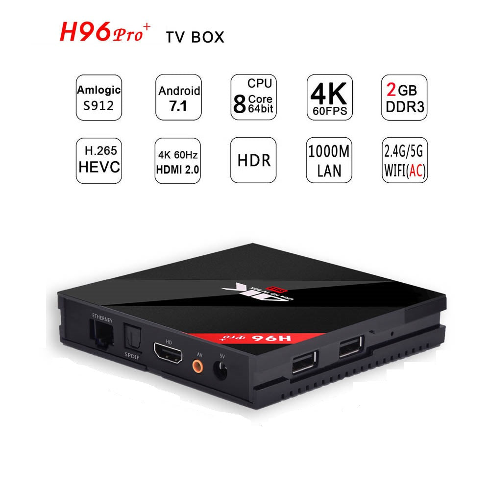Android TV Box H96 Pro Plus 3GB+32GB Octa Core 4K Ulta HD TV 7.1v