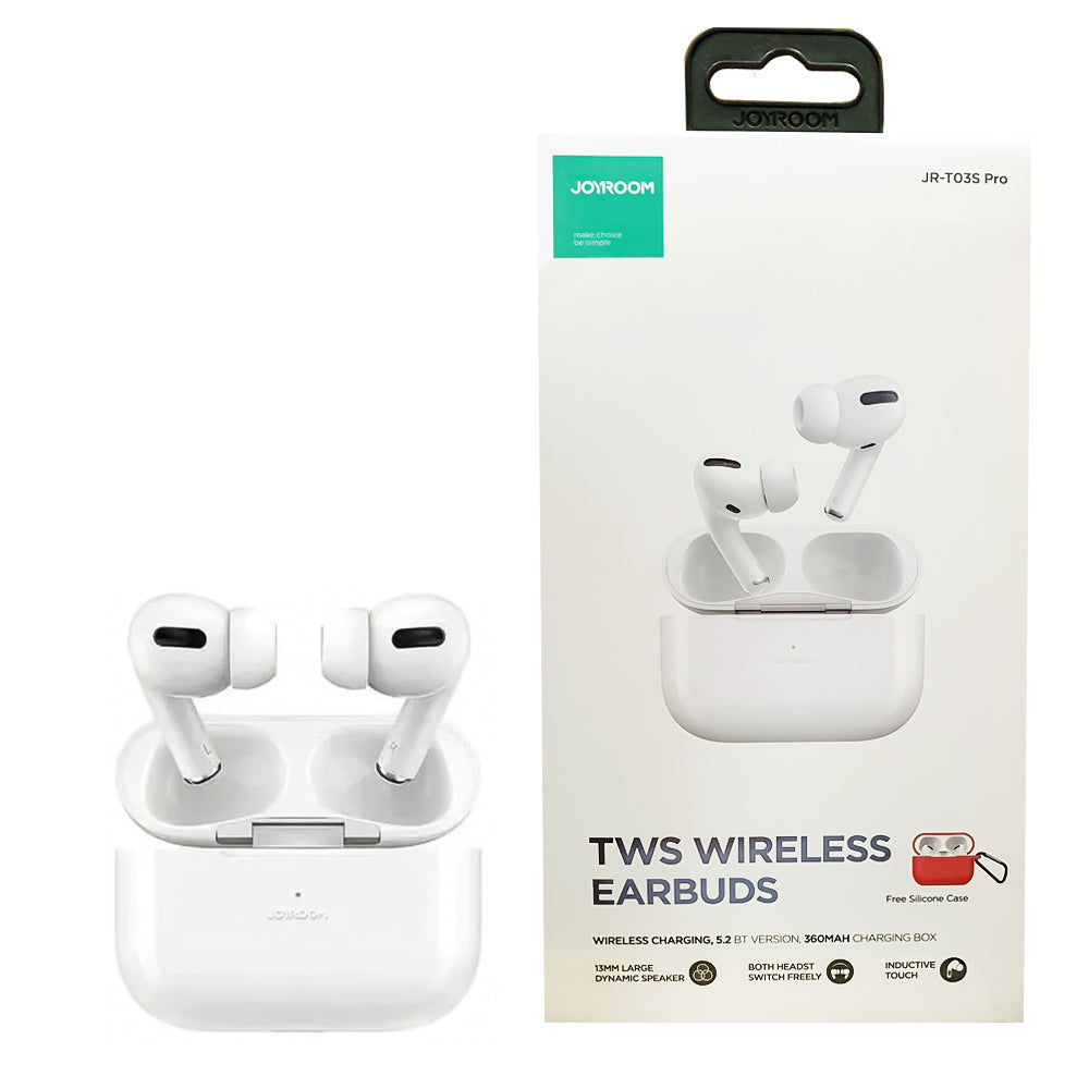 JOYROOM JR-T03S PRO (NX3) WIRELESS HEADPHONES WHITE WITH THIN RED CASE