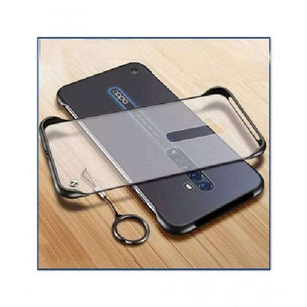 Oppo Reno 2 Transparent Frameless Matte Back Cover with Finger Ring